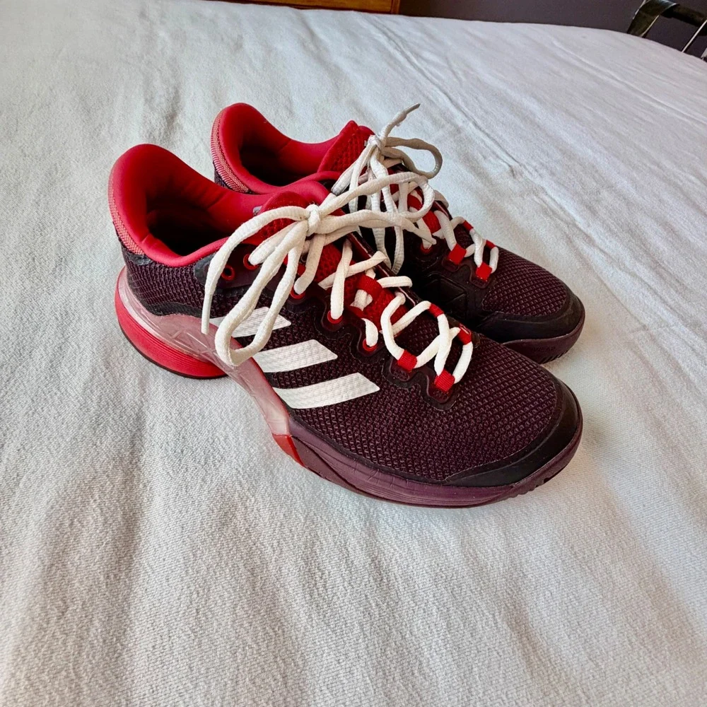 Adidas Barricade 2017 Tennis Shoes Burgundy Red Mens Size 7 BY1624